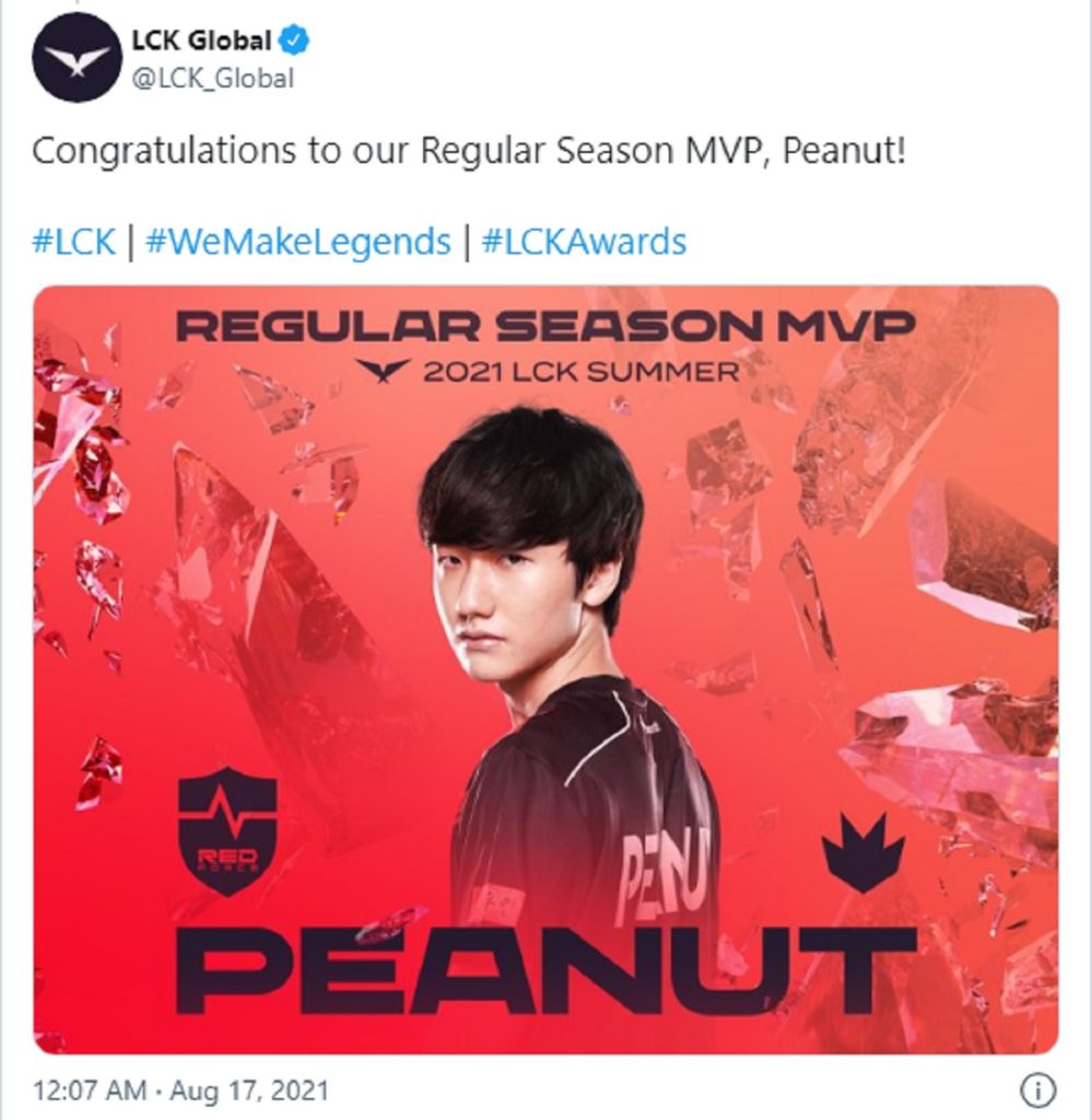 Peanut LCK MVP
