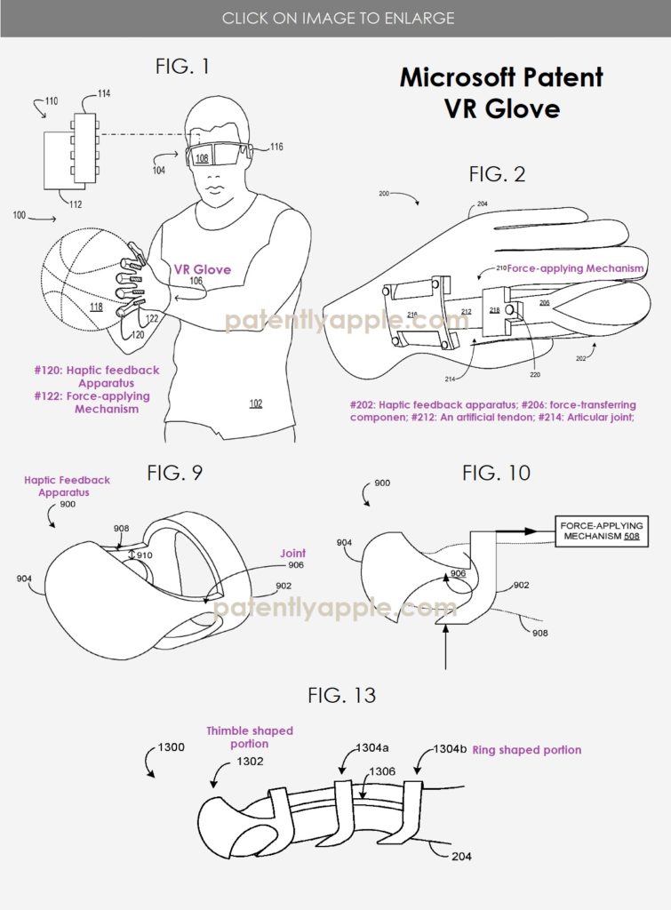Patente guante VR de Microsoft.